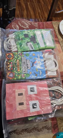 Minecraft kids party bags