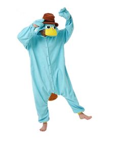 Perry the Platypus Onesie Pajama Costume Dress-up Play Lounging for Kids, Size 10-12
