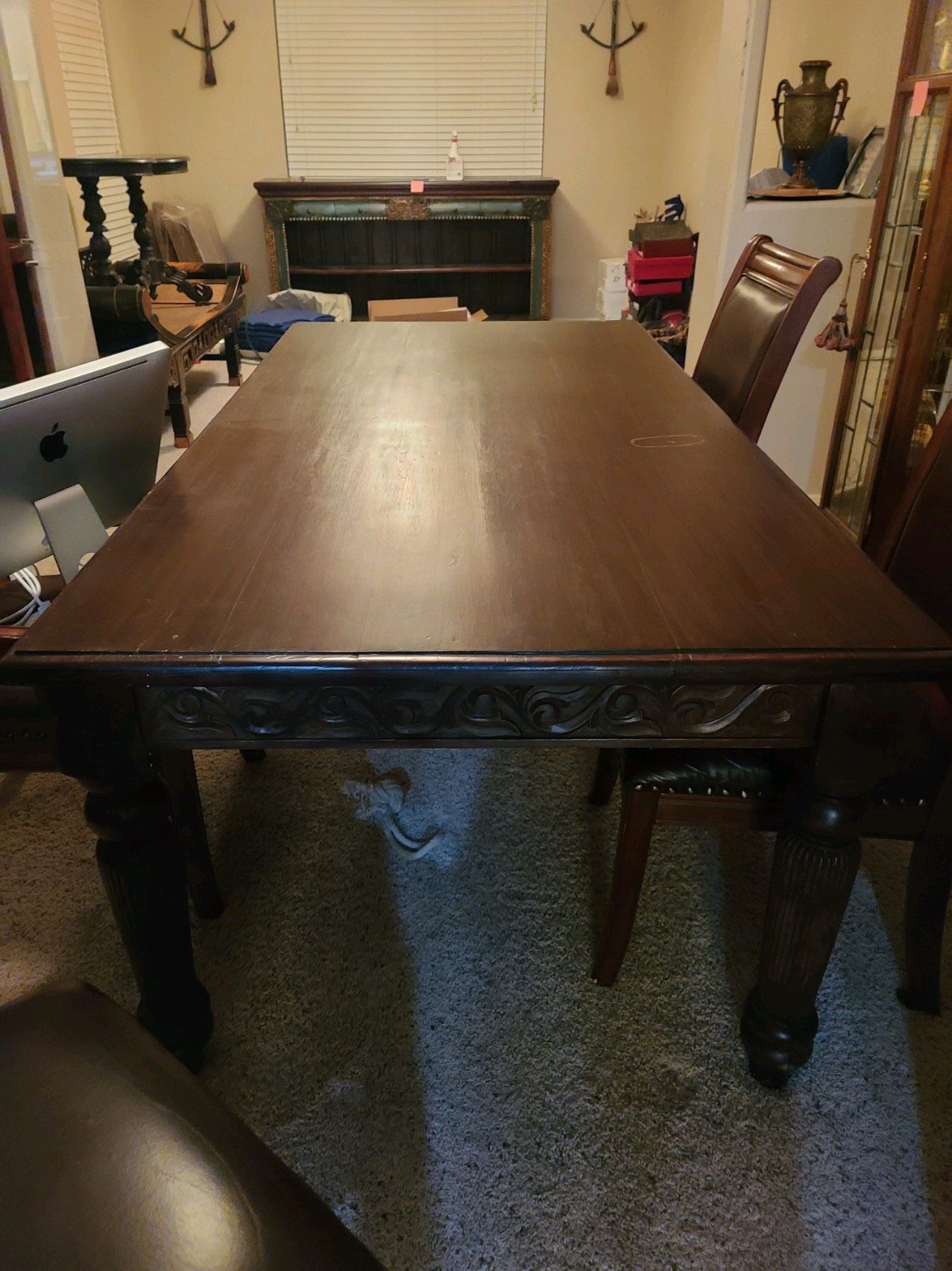 Solid Wood Dining Table with Chairs