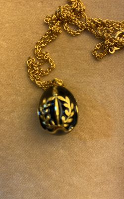 Enameled Egg Charm Locket Pendant 