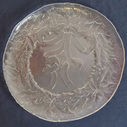 Vintage Indiana Glass 13" Christmas Wreath Platter - Made in USA