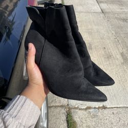 Suede Black Heel Boots