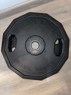Pre-Owned Pair Of 45lb Iron Grip Urethane Coated