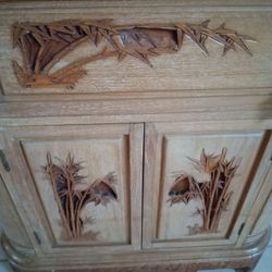 ASIAN CARVED BAR CABINET