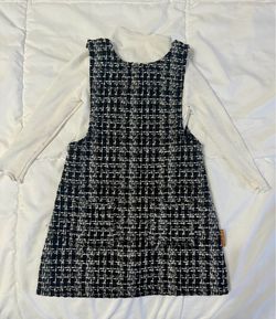 Black & White Tweed Pinafore Mini Dress