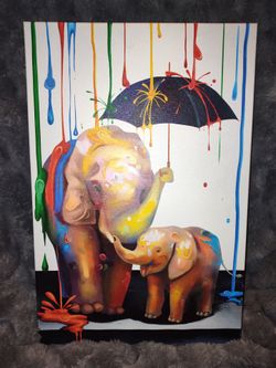 Elephant watercolor painting