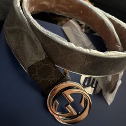 Gucci 4mm Monogrammed Coated canvas Belt