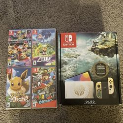 Nintendo Switch OLED Zelda Special Edition With Games Included 