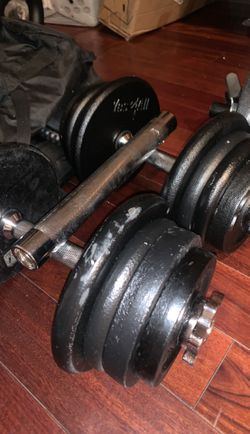Adjustable Dumbbells 90 lbs. (45 lbs each) w/ connector bar