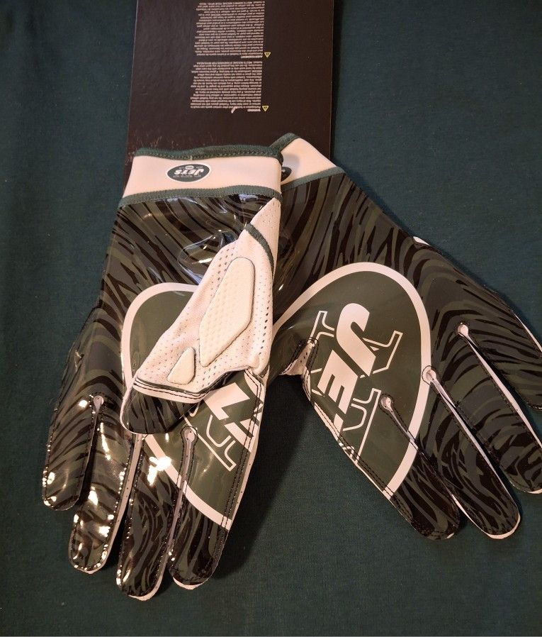 New NIKE NFL Football Gloves JETS XXXL 3X