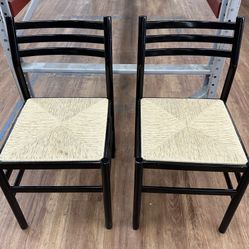 Set Of Two Wooden Chairs