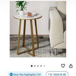New Round White Marble Side/end Table