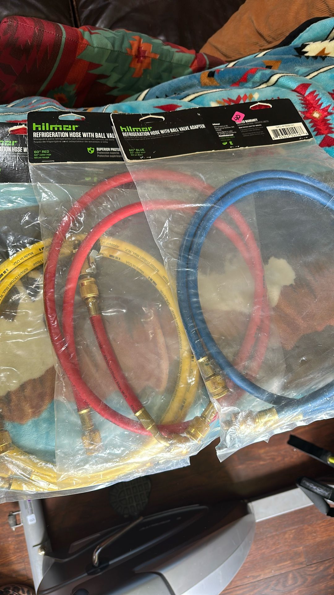 Hilmor 60” Refrigeration Hoses with Ball valve Adapter