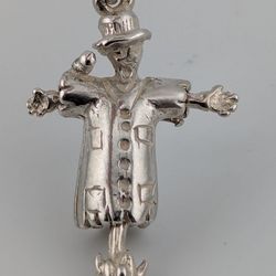✨ Sterling Silver 3D Scarecrow Pendant Necklace