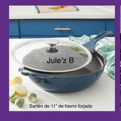 Princess House Sartén De 11” De Hierro Forjado Nuevo En Su Caja 