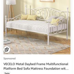 TWIN  DAYBED  WITH  MATRESS  ( IN ARVIN)