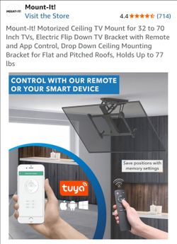 Motorized tv Celing Mount 30-70" w. Remote&App
