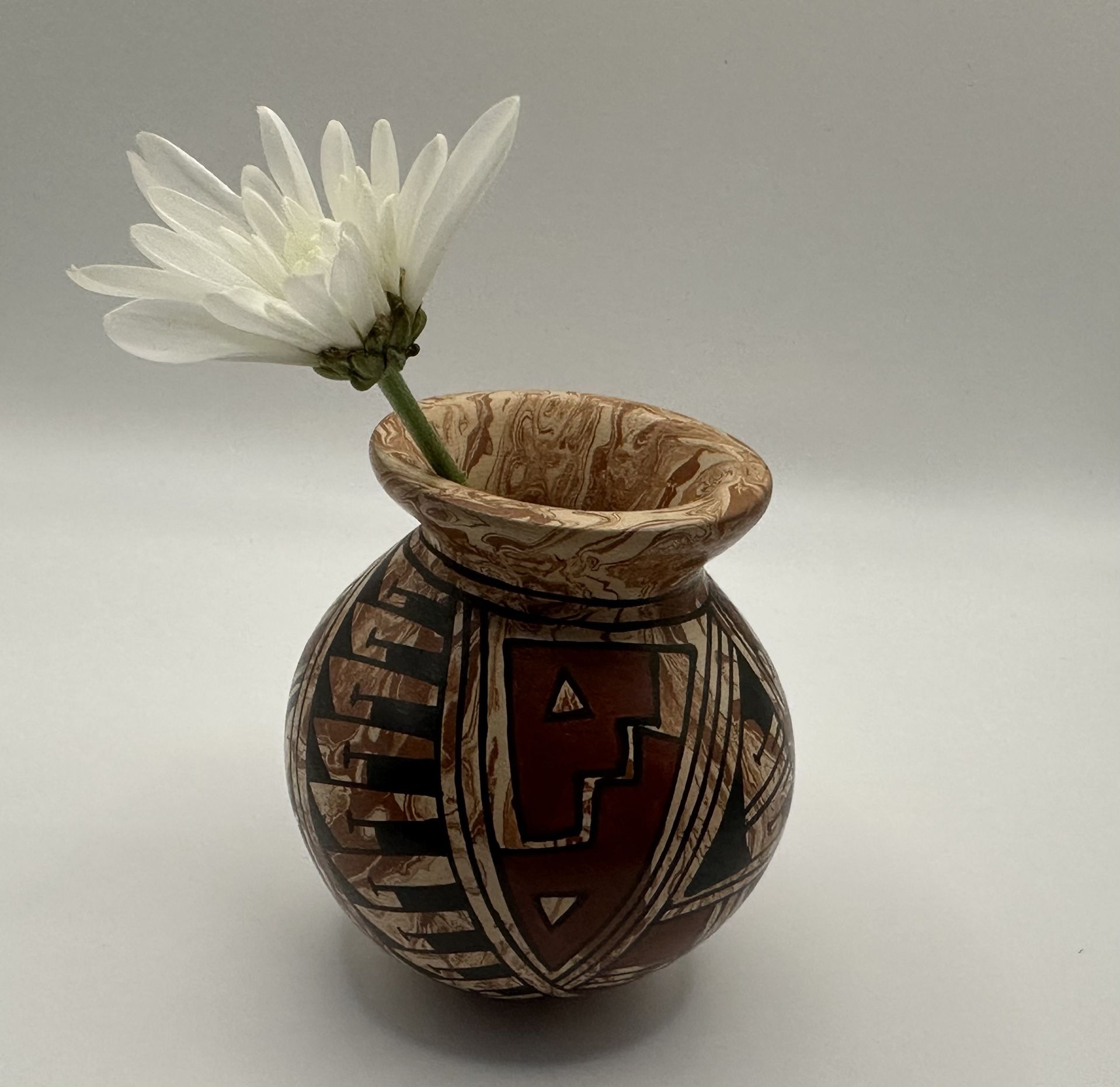 Mata Ortiz Handcrafted Pottery Olla 3”