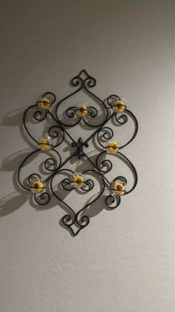 Fleur de lis candleholder wall decoration
