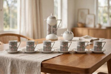 Thun brand, rare authentic numbered set, Porcelain Espresso Cup and Saucer Set of 6 cups, plates, teapot, saucers. Brand new, great as gifts, rare on