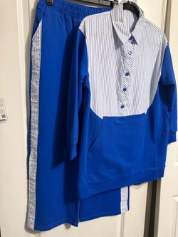 Casual blue modest set