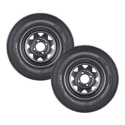 4.80-12 Trailer Tires with Rims, 4 lugs (Black)