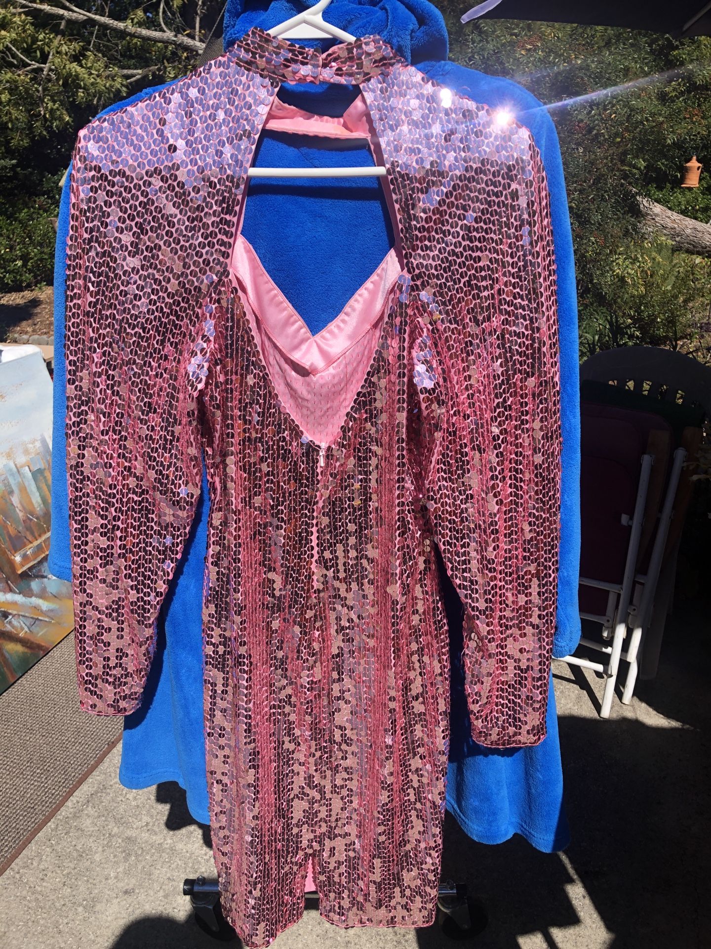 Ladies Size 10 Vintage 80s Niteline Pink Sequin Party Dress - Compare @$90