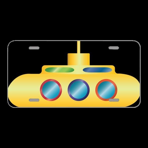 License Plate Novelty Car Front Graphic Yellow Submarine Submarine