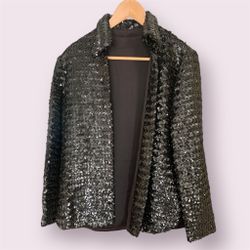 70s Black Sequin Jacket 
