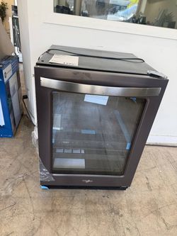 Whirlpool® 24" Under-the-Counter Beverage Center — Dual-Zone Stainless