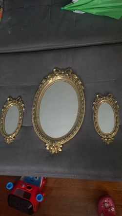 3 Faux Gold Mirrors