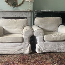 2 IKEA Arm chairs W/ Slip Covers $350.