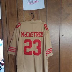 Surprise Sticker With Large 49ers Mccaffery Jersey