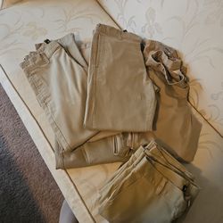 7 Pair Tan School Uniform Pants 3 Pair Shorts. 