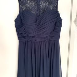 Dark Blue Lacy Formal Dress