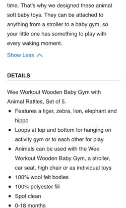 Crate and Kids Land of Nod wooden baby play gym 30 OBO for Sale