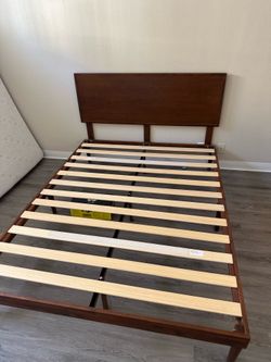 Queen bed frame with mattress