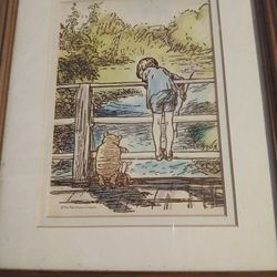 CHRISTOPHER ROBBIN AND POOH FRAMED PRINT FROM DISNEY