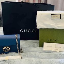 Brand NEW Blue Gucci Shoulder Bag For Sale $780