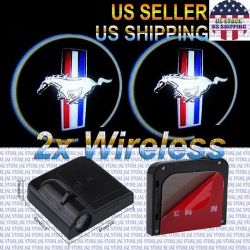 2xWireles Ghost Shadow Laser Projector Logo LED Light Courtesy Door Step MUSTANG