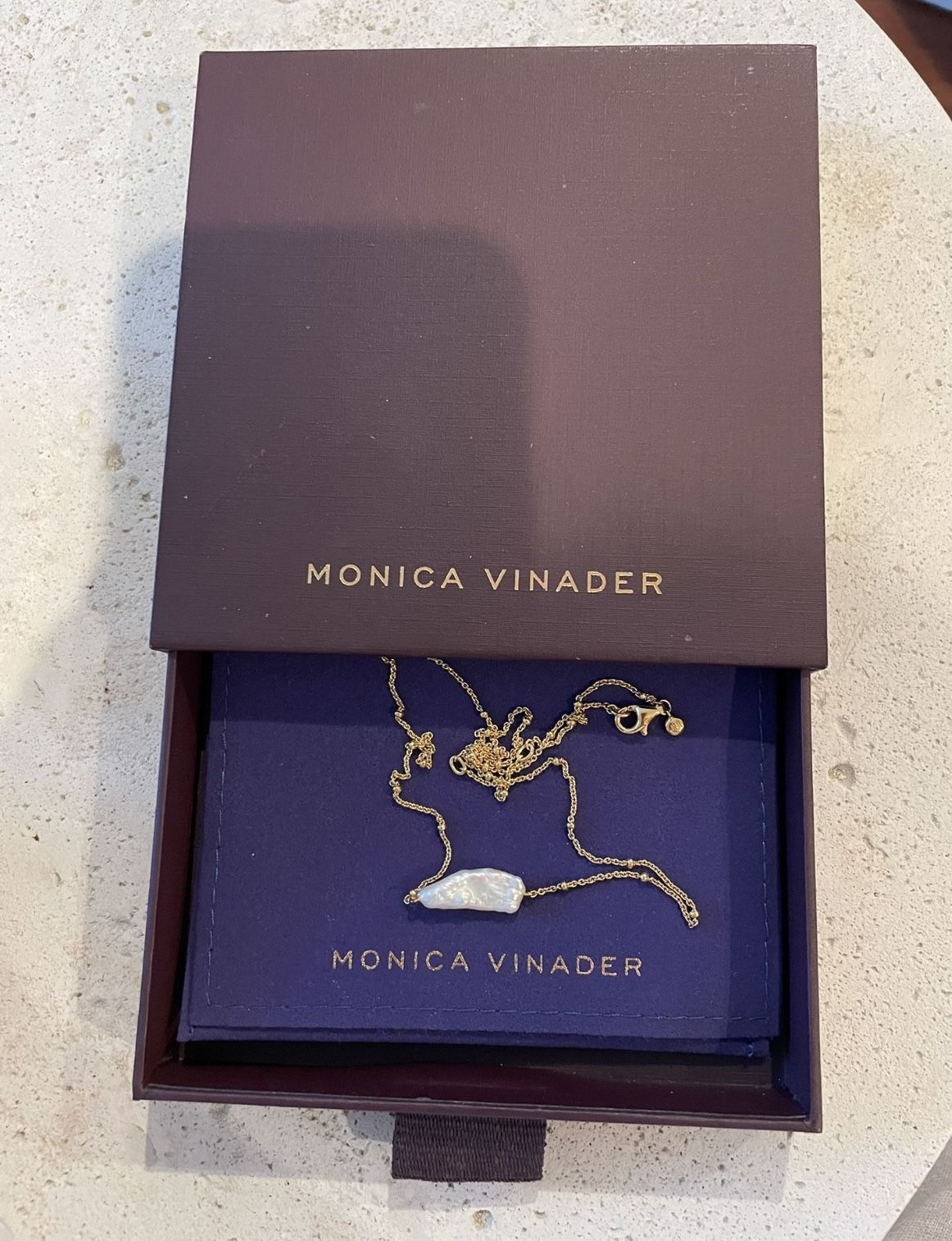 Monica Vinader  Mother Of Pearl Necklace 18kt Vermeil 