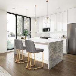 PHI VILLA Gold Bar Stools  Counter Stools for Kitchen Island, Counter Height Barstools 