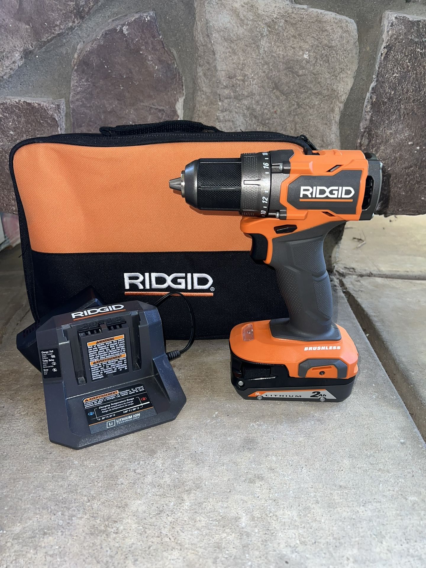 Ridgid R87012K 18V SubCompact Brushless 1/2" Drill/Driver + Battery + Charger & Bag New