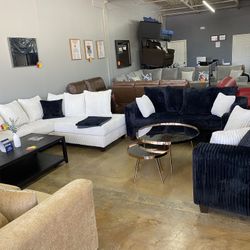 New Black Color Loveseat Sofa