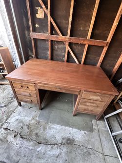 Vintage Double-Pedestal Teacher's Desk