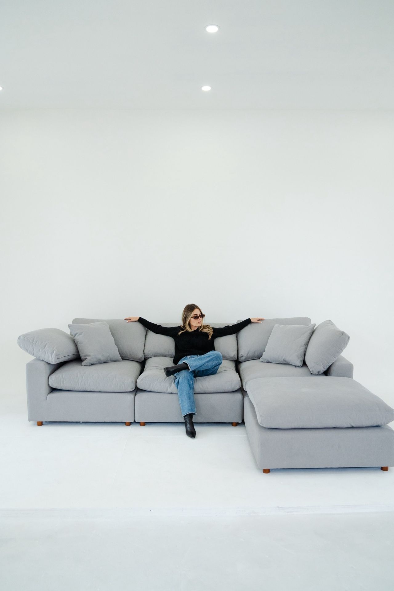 New Grey Sofa Cloud Couch Sectional
