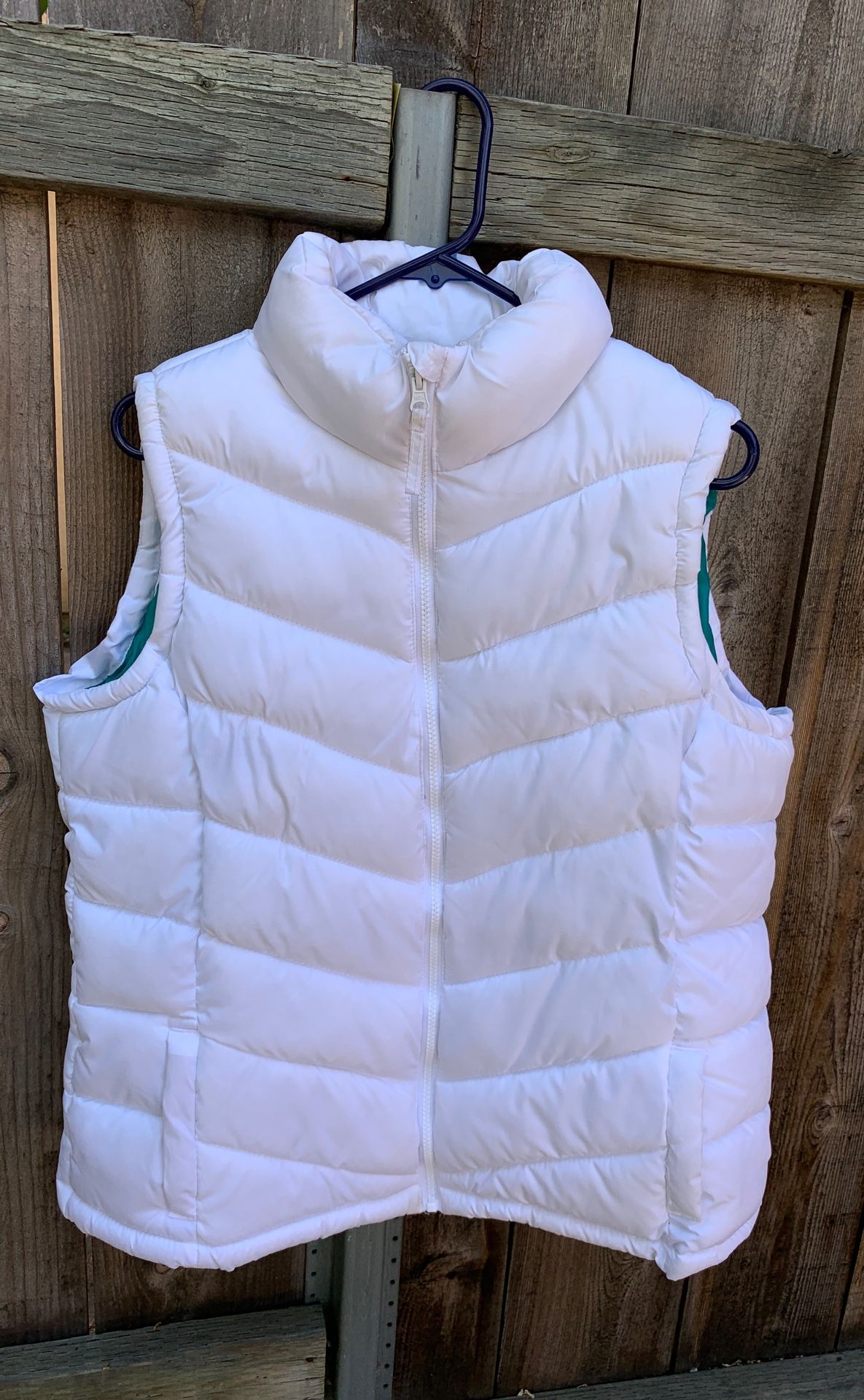 White puffer vest