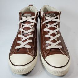 Converse Men's 11.5 M Brown Leather Shoes Chuck Taylor All Star Hi Top Sneakers