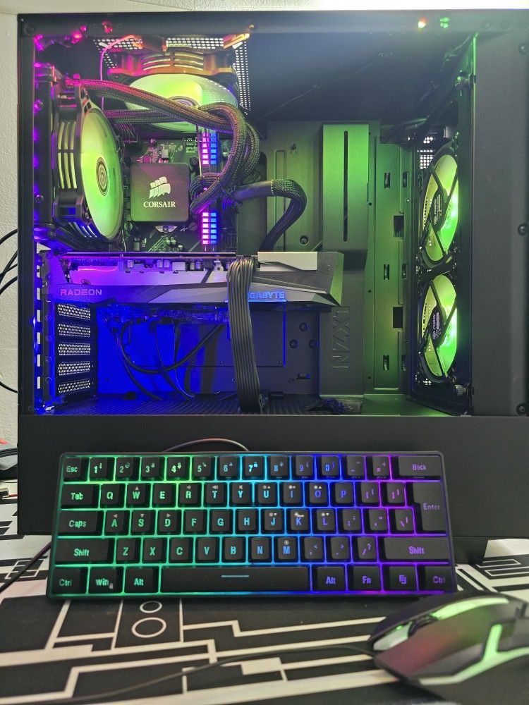 Gaming pc desktop computer intel i5-10400, rx 6600 xt, 16 gb ram, nvme, nzxt, argb bundle