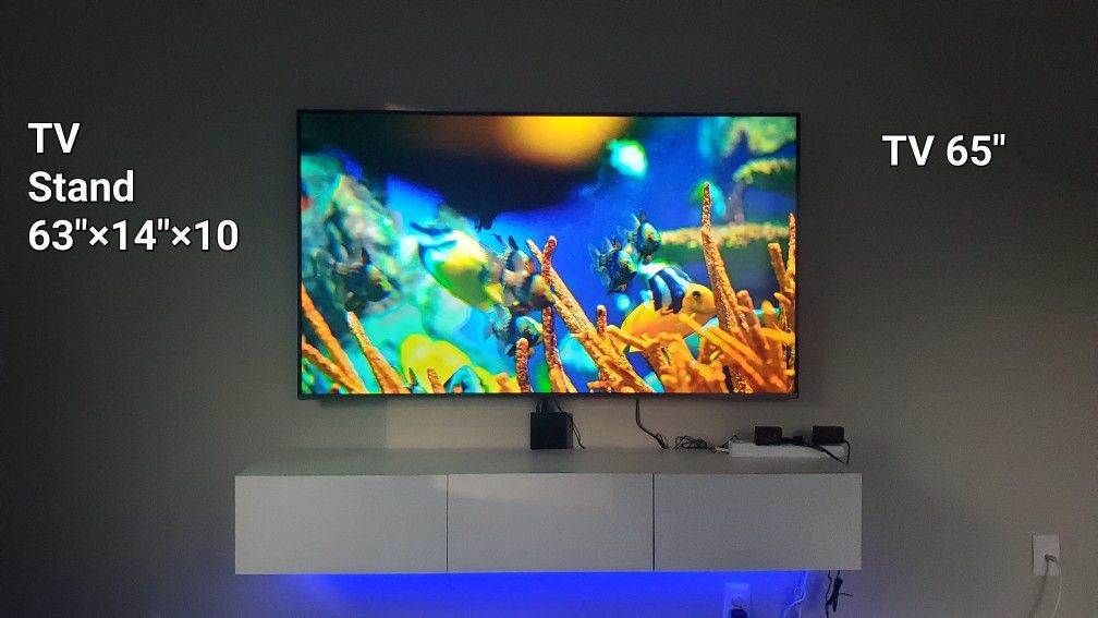 65" LG Smart TV With Floating TV Stand With LED